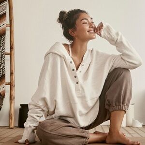 Free People Honey Dove Cozy Pink Pullover